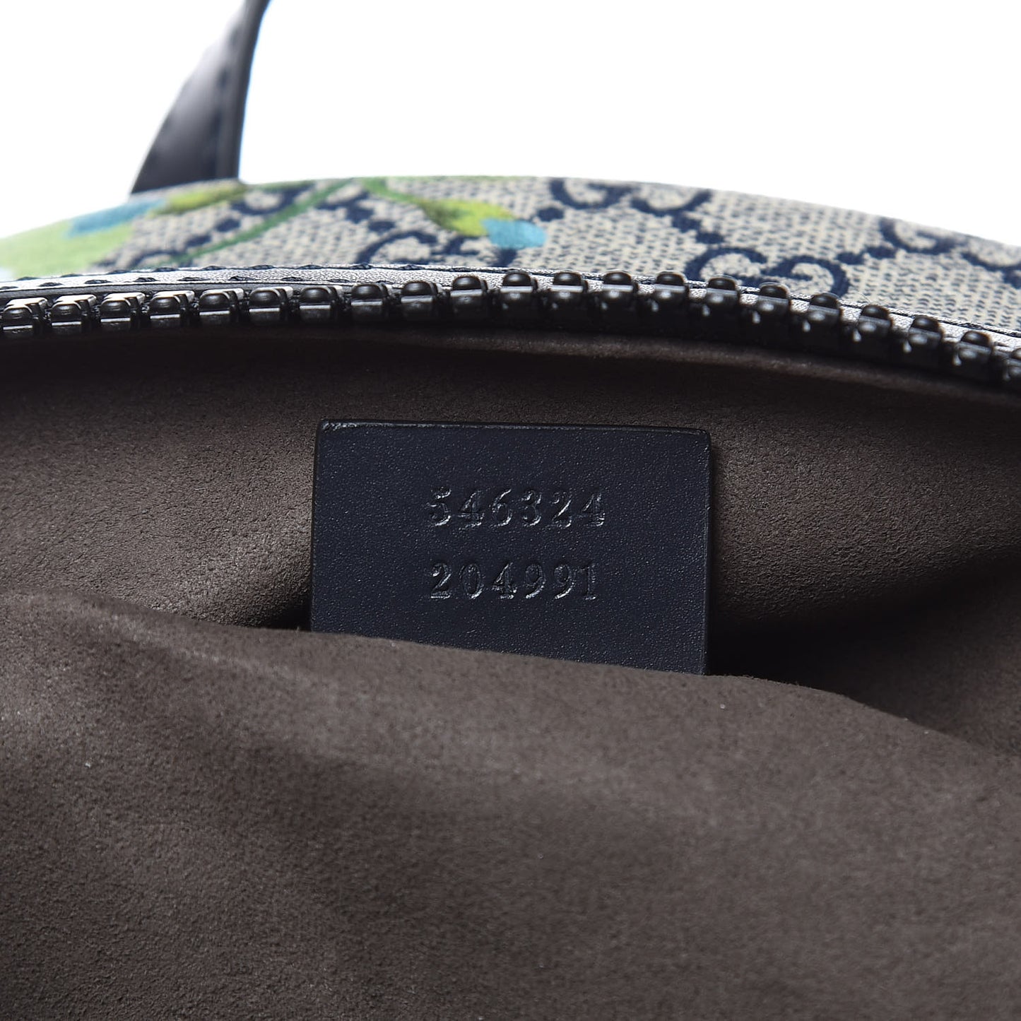 GG Supreme Monogram Blooms Medium Day Backpack Beige Blue Navy