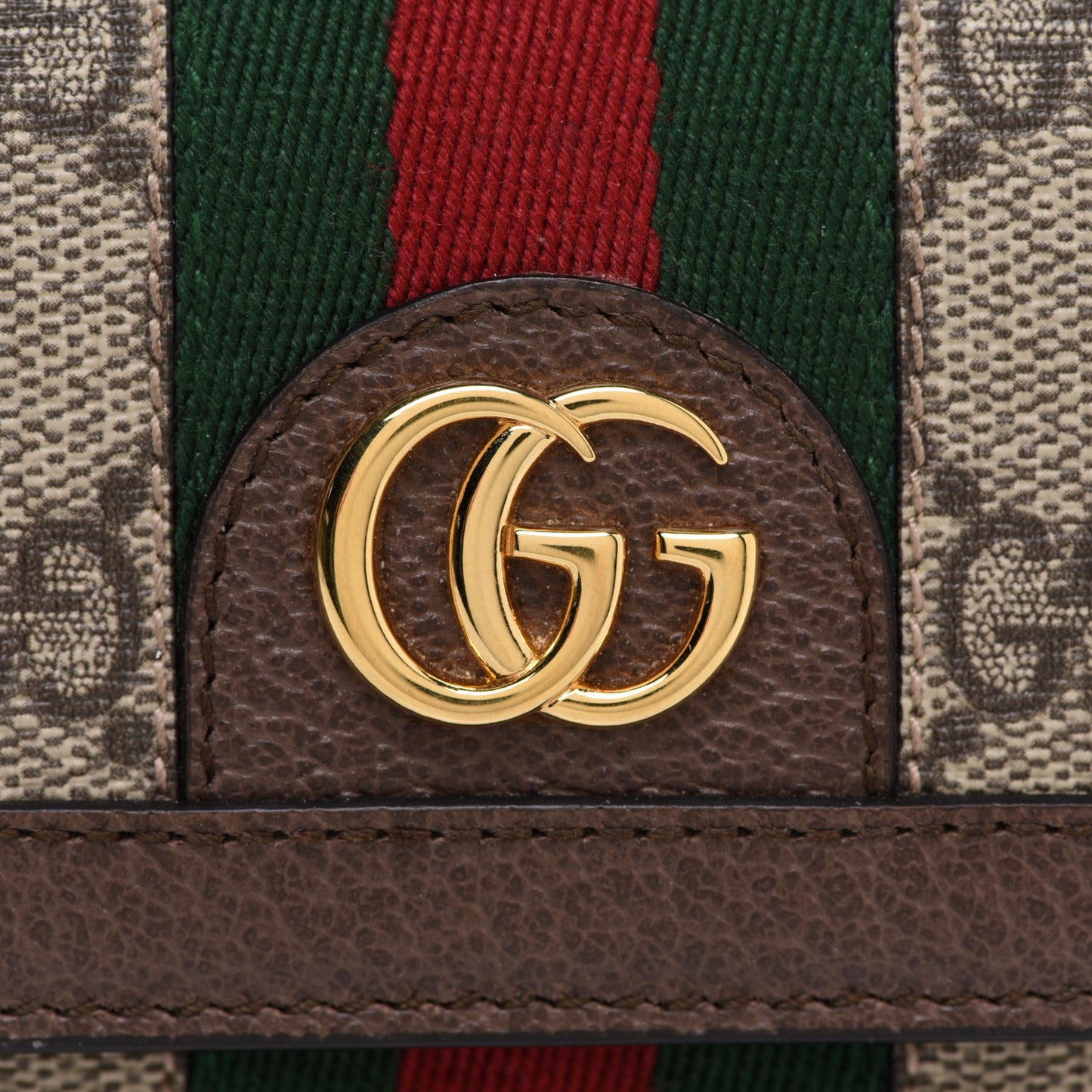 GG Supreme Monogram Web Ophidia Continental Wallet Brown