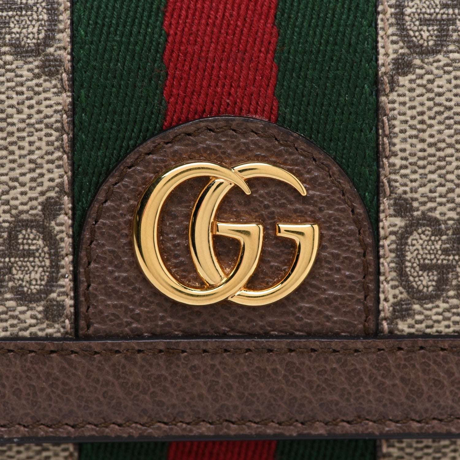 Gucci GG Supreme Monogram Web Ophidia Continental Wallet Brown 8 of 9