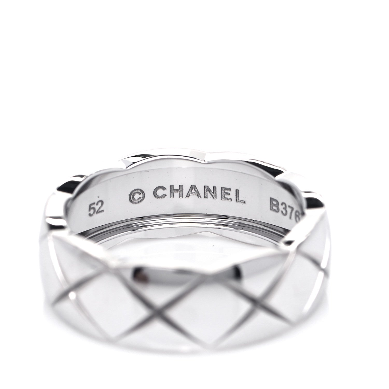 Chanel 18K White Gold Small Coco Crush Ring 52 6 5 of 6