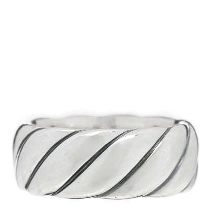 David Yurman Sterling Silver 9mm Sculpted Cable Band Ring 57 8 1 of 4