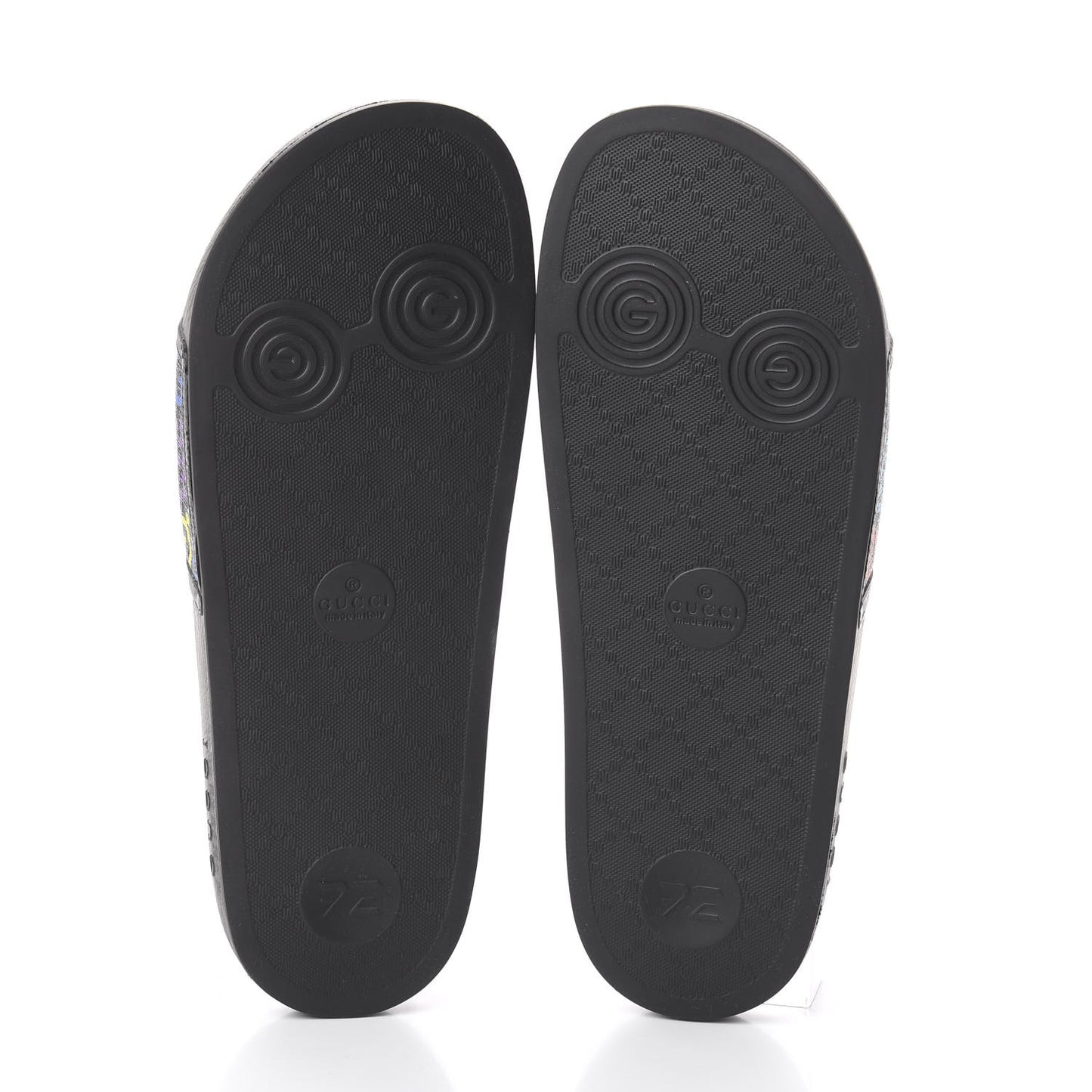 GG Supreme Monogram Psychedelic Mens Slide Sandals 9 Black Multicolor