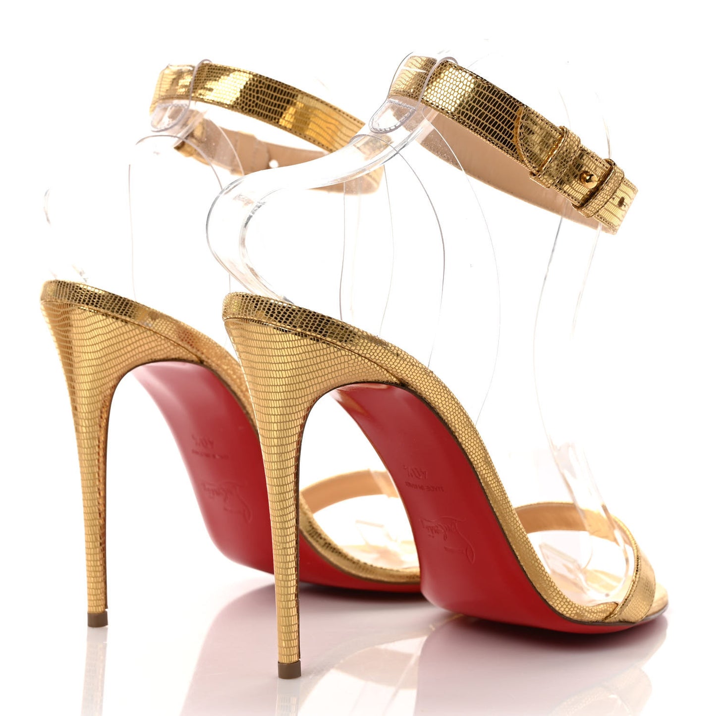 Nappa PVC Jonatina 100 Sandals 40.5 Gold