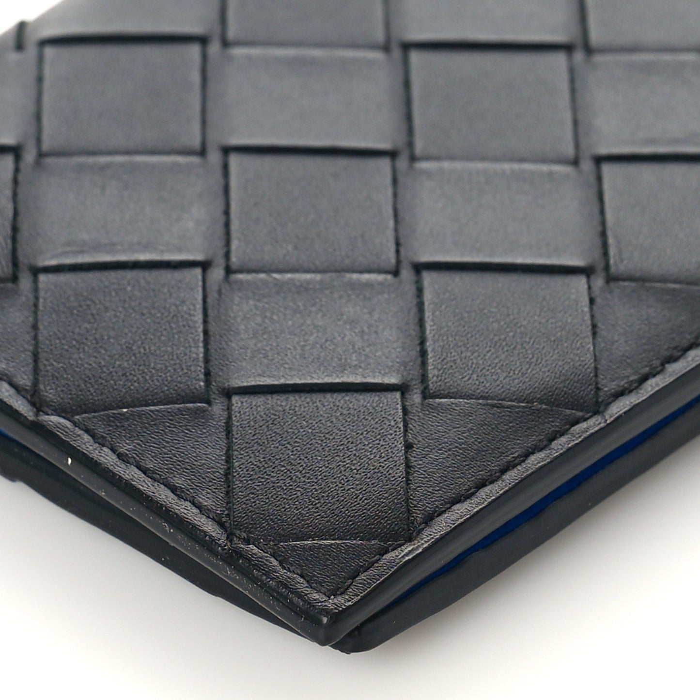 Nappa Maxi Intrecciato Bi-Fold Card Holder Black Electrique