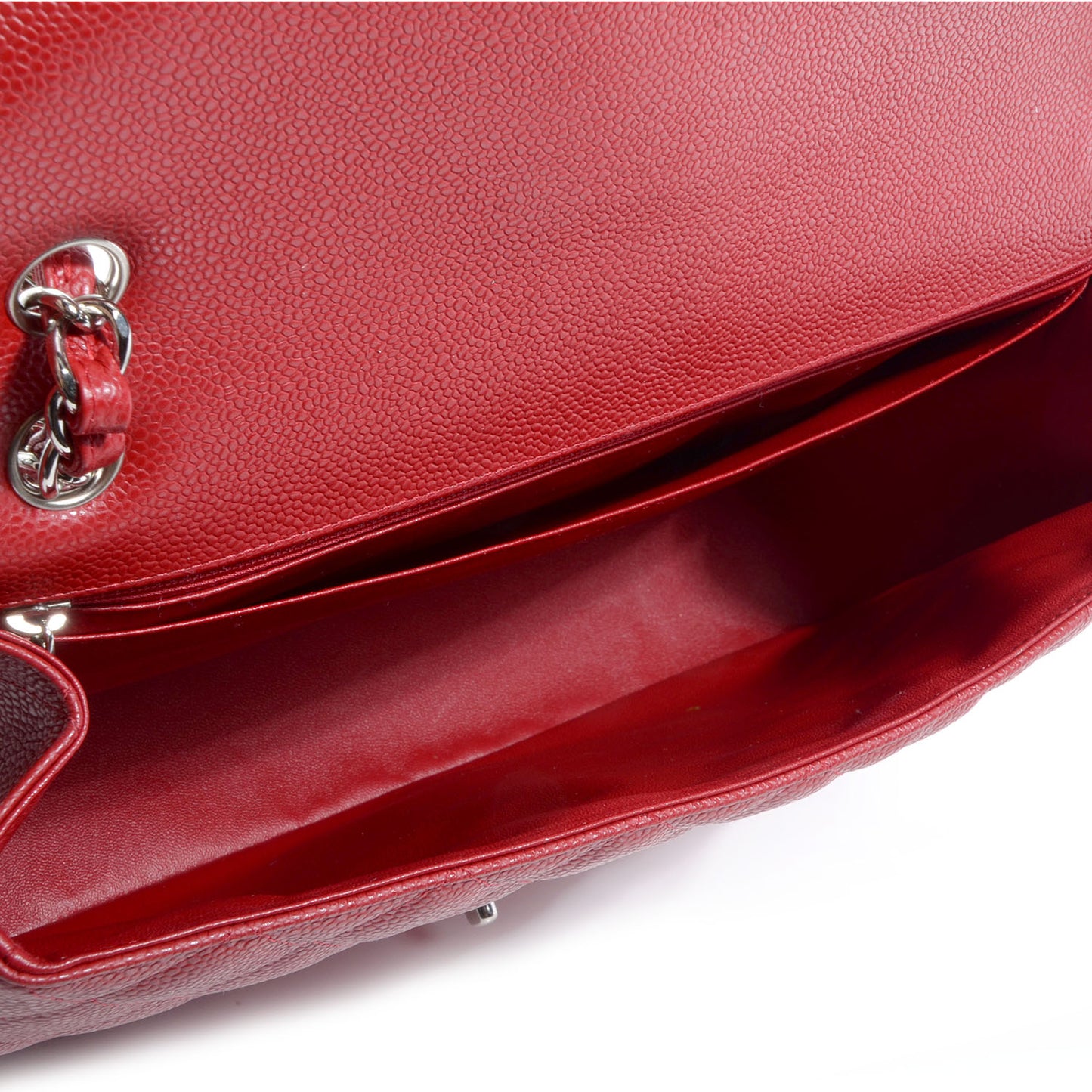 Caviar Maxi Single Flap Red