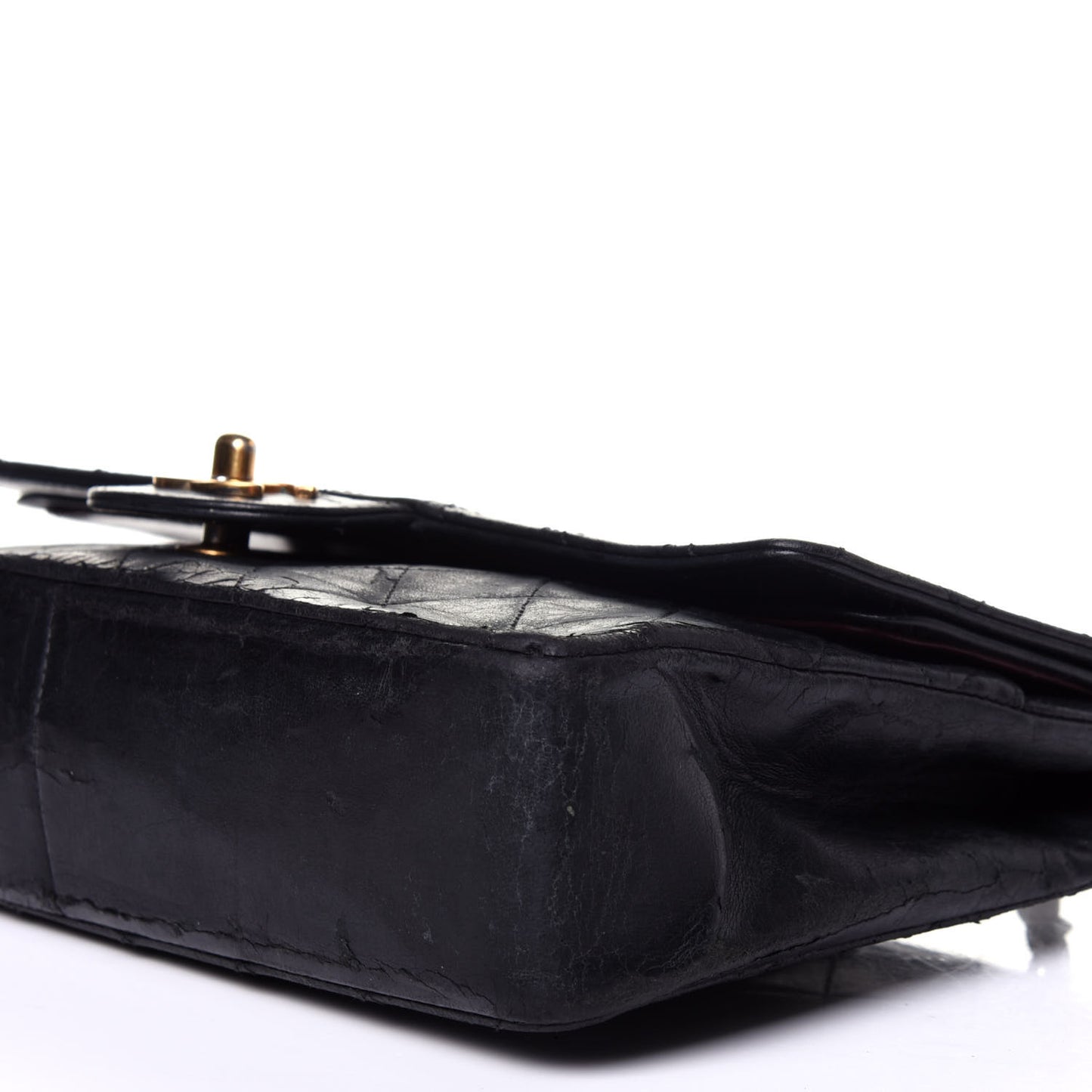 Lambskin Quilted Small Double Flap Black