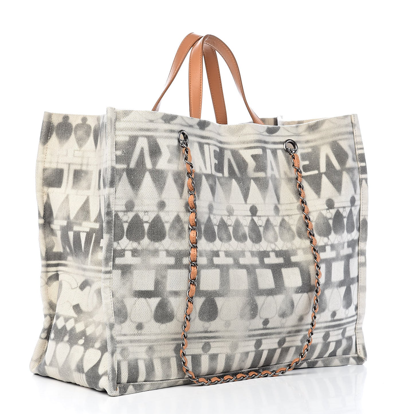 Canvas Large Iliad Shopping Tote Beige