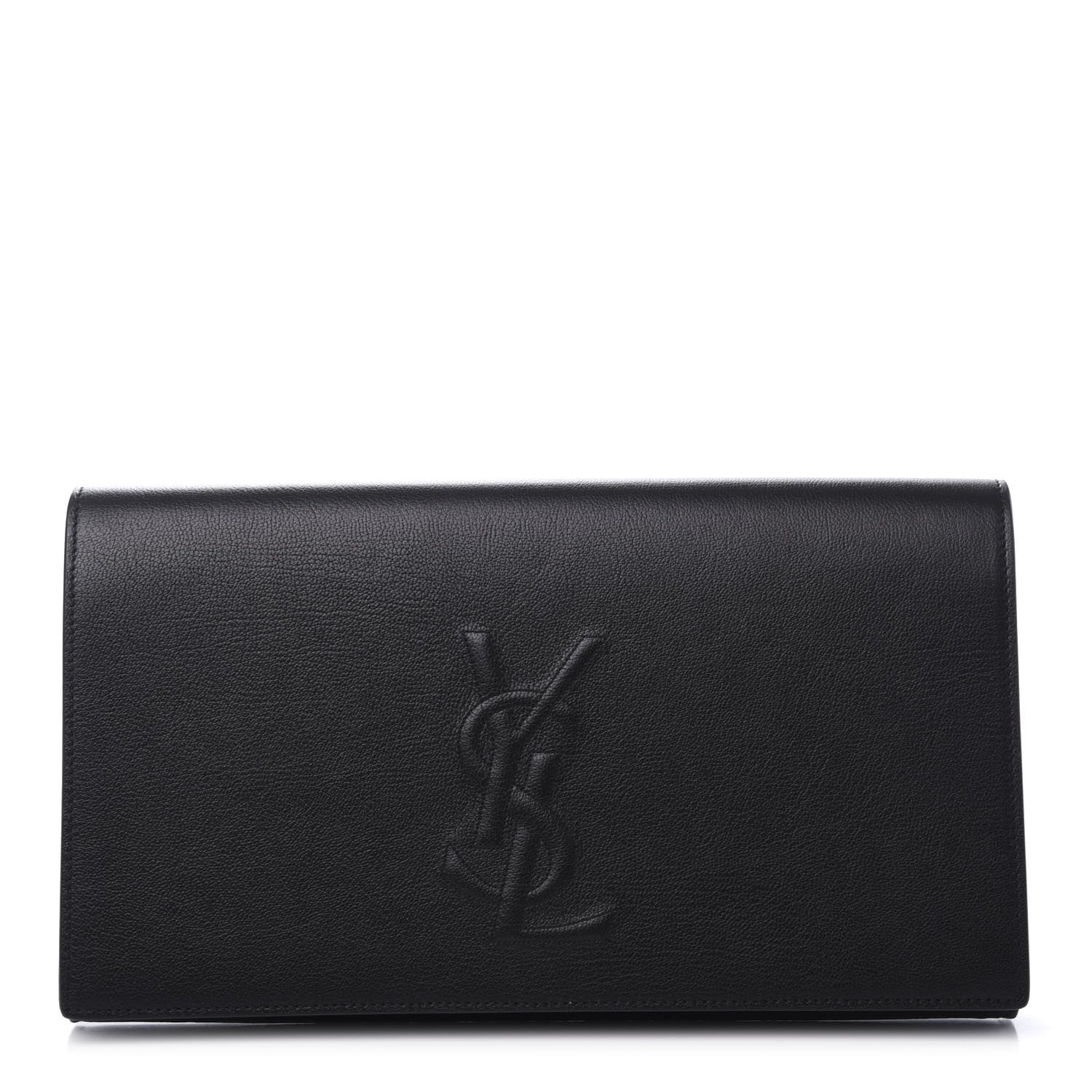 Saint Laurent Calfskin Monogram Large Belle De Jour Clutch Black 1 of 9