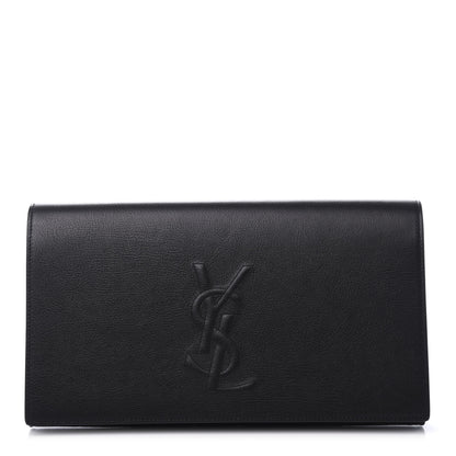 Saint Laurent Calfskin Monogram Large Belle De Jour Clutch Black 1 of 9