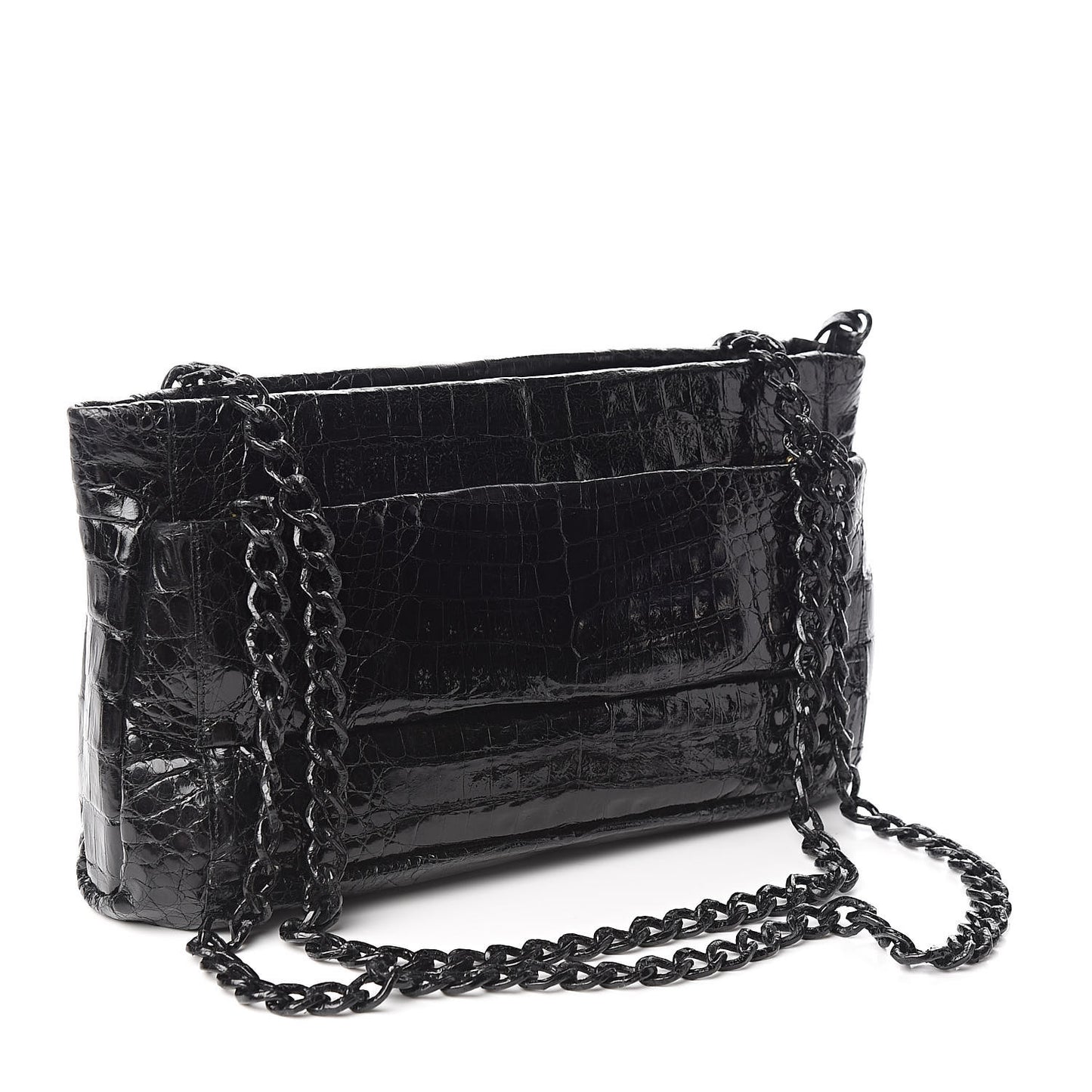 Crocodile Shoulder Bag Black