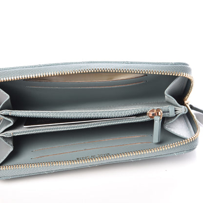 Chanel Iridescent Caviar Quilted Medium Zip Around Wallet Light Blue 5 of 9