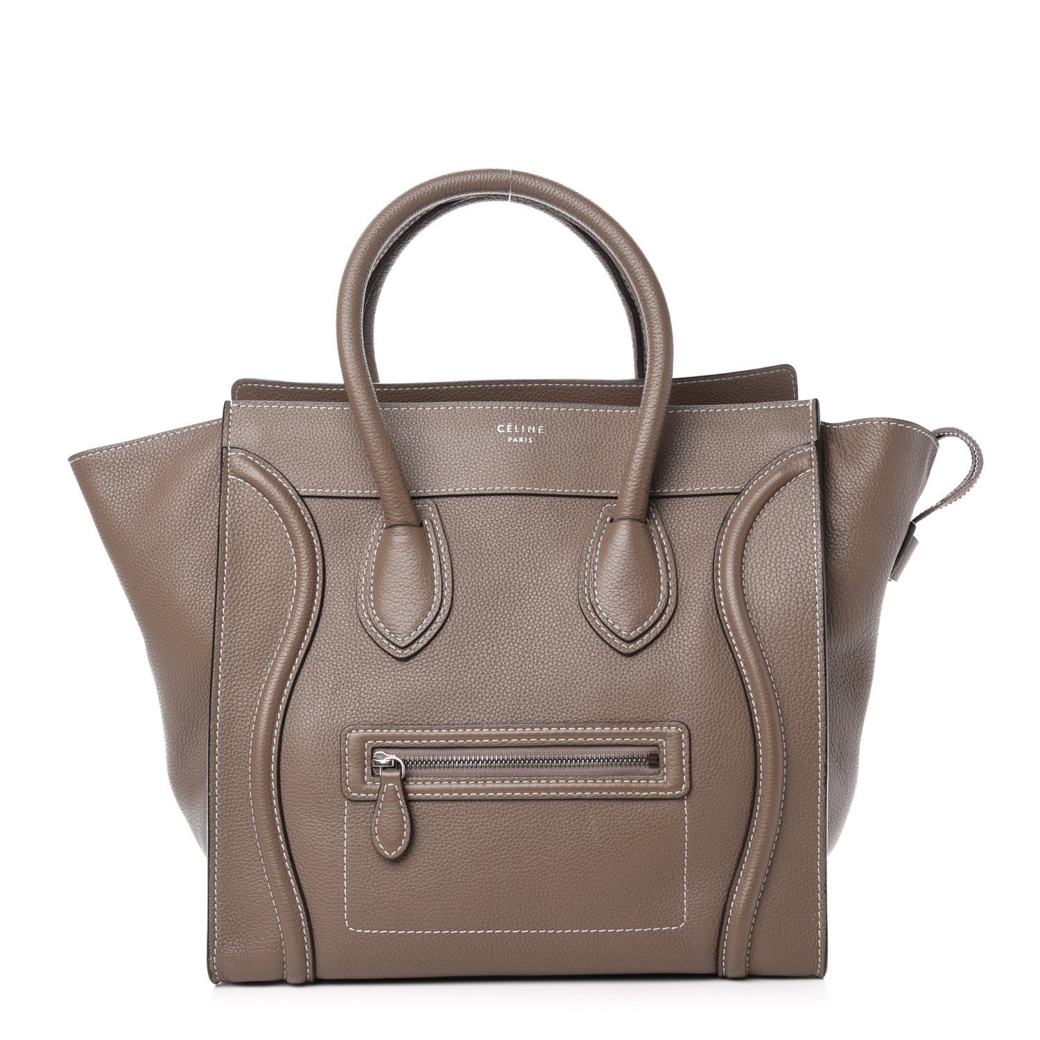 Celine Drummed Calfskin Mini Luggage Souris 1 of 9