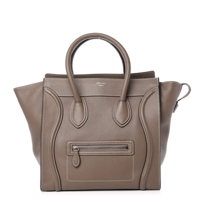 Celine Drummed Calfskin Mini Luggage Souris 1 of 9
