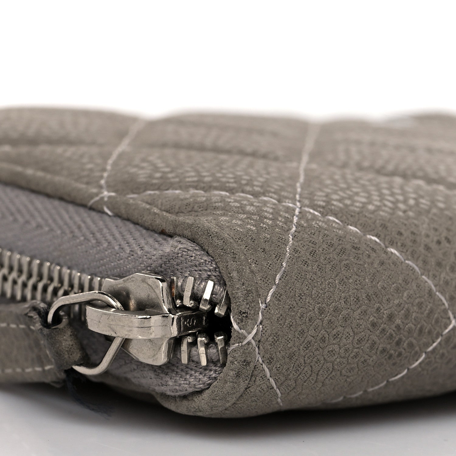 Chanel Caviar Quilted Large Gusset Zip Around Wallet Grey 10 of 15