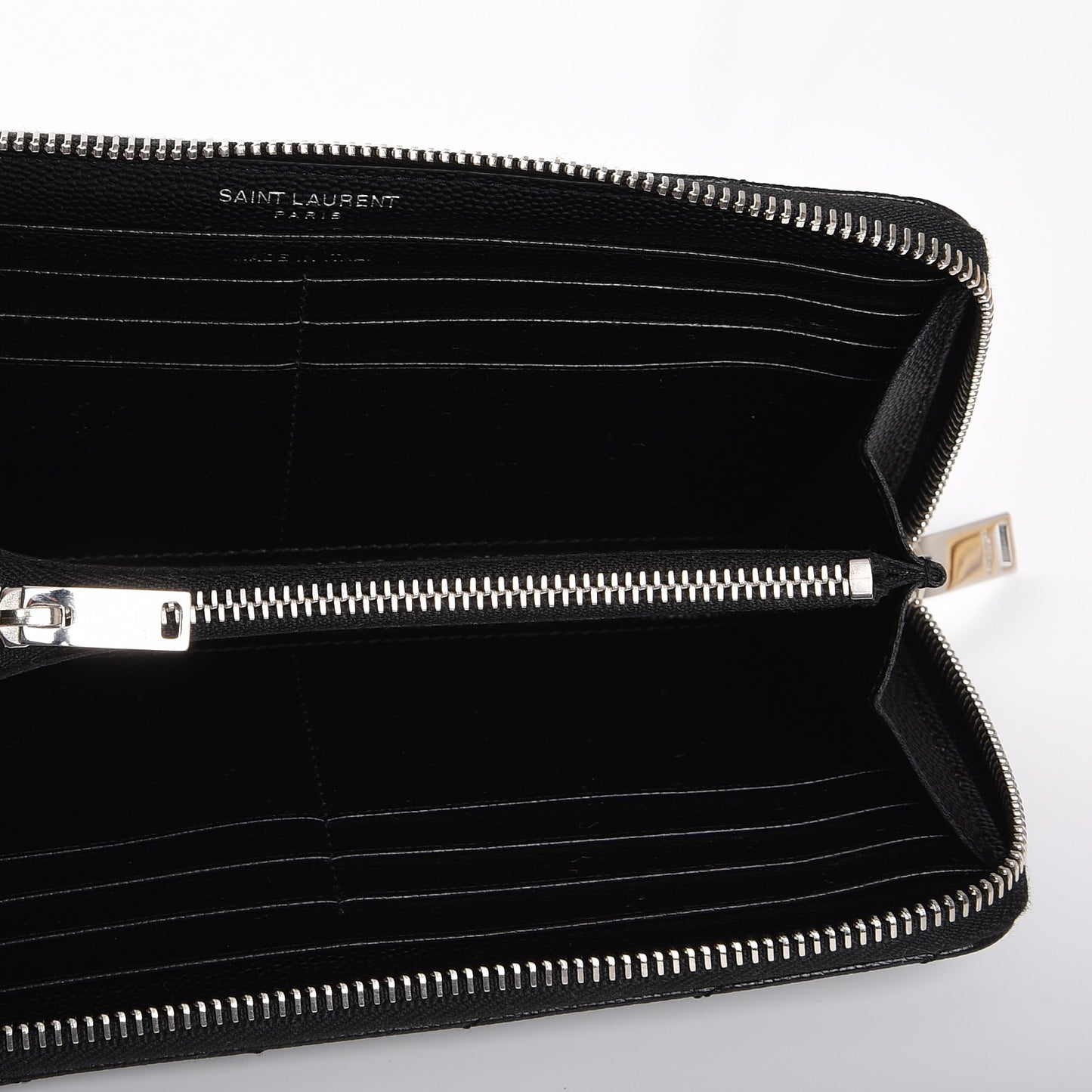 Grain De Poudre Matelasse Chevron Monogram Zip Around Wallet Black