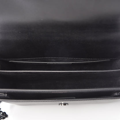 Saint Laurent Calfskin Large Monogram Sunset Black 4 of 9