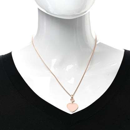 Chopard 18K Rose Gold Diamond Pink Stone Happy Hearts Pendant Necklace 2 of 4