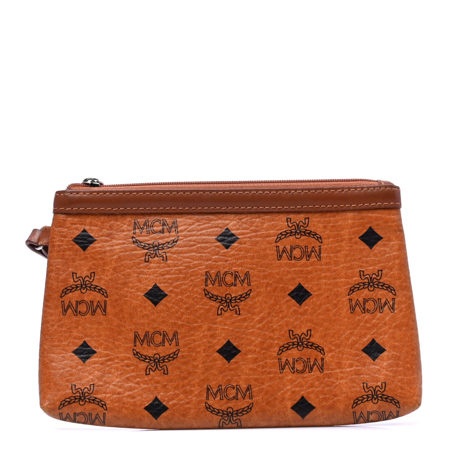 Visetos Wristlet Zip Pouch Cognac