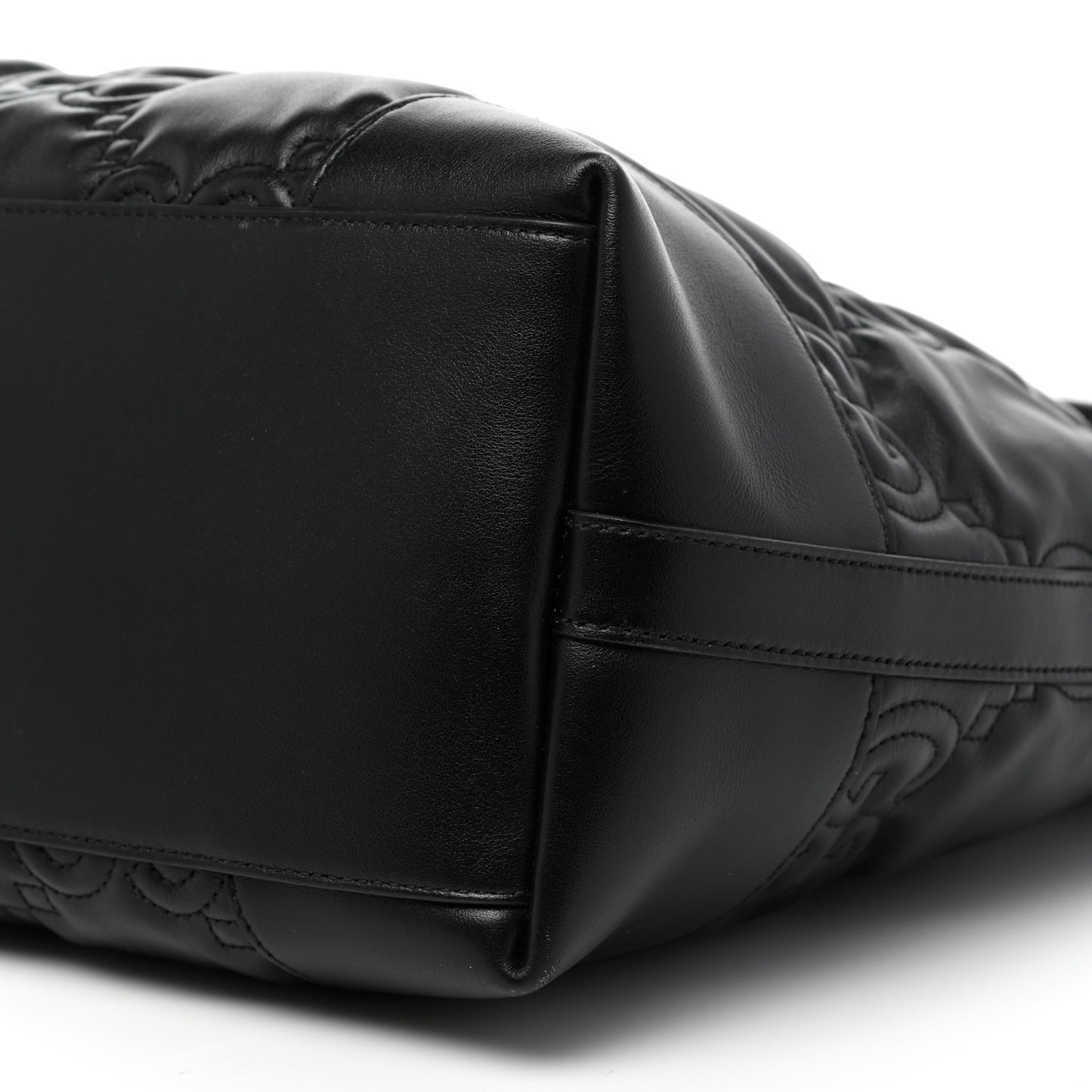 Calfskin GG Matelasse Medium Ophidia Shopping Tote Black