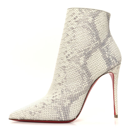 Christian Louboutin Calfskin Perforated So Kate Booty 100 Ankle Boots 40 Roccia 1 of 7