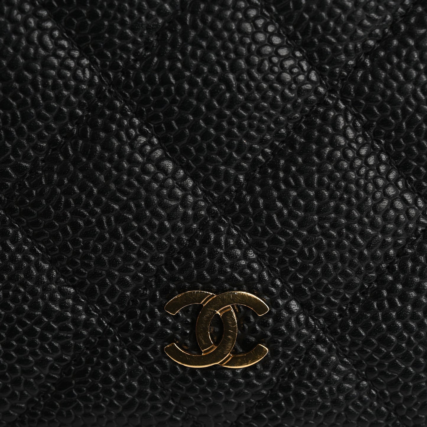 Caviar Quilted Yen Wallet Black