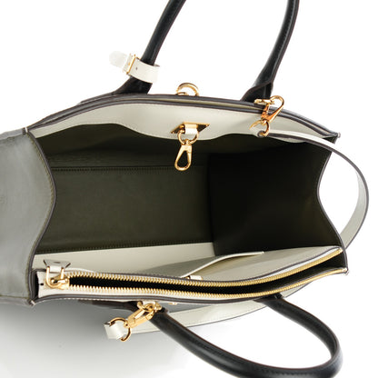Louis Vuitton Calfskin City Steamer MM Kaki Kaki White 5 of 7