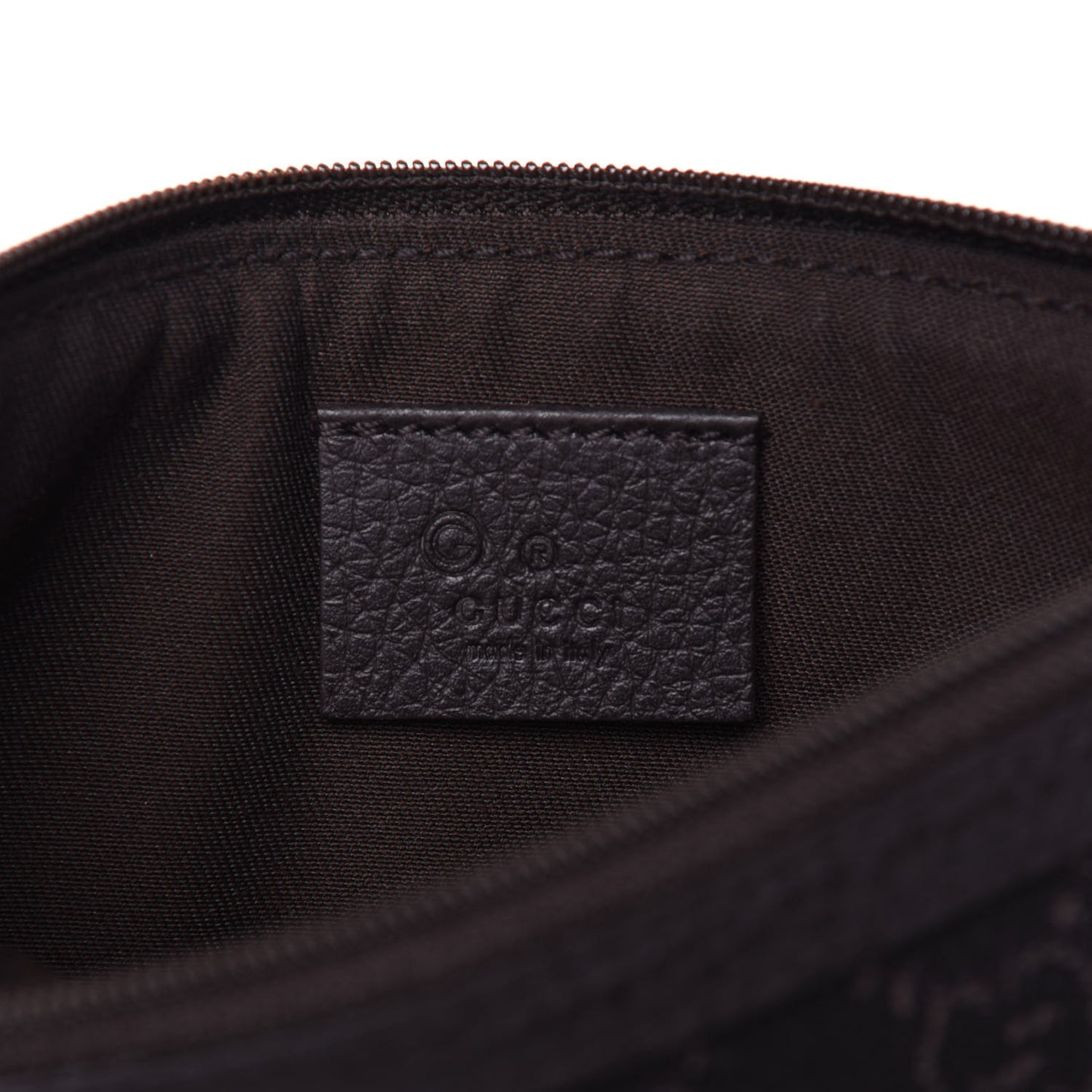 Monogram Zip Pouch Dark Brown