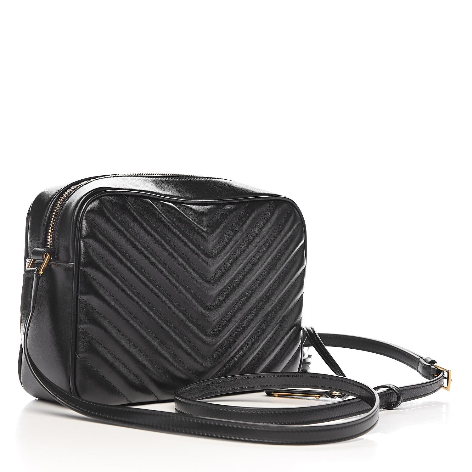 Saint Laurent Calfskin Matelasse Monogram Lou Camera Bag Black 4 of 10