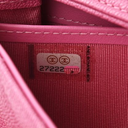 Chanel Caviar Quilted Large Boy Gusset Flap Wallet Pink 7 of 7