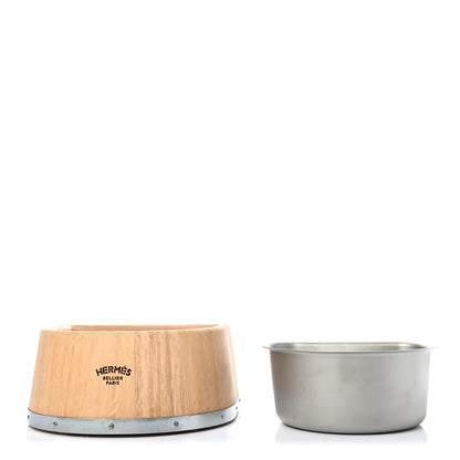 Hermes Oak Wood Large Chaine d'Ancre Dog Bowl Naturel 5 of 11