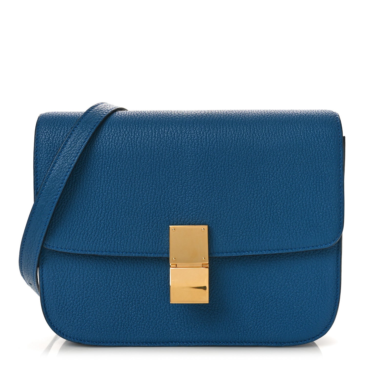 Celine Goatskin Medium Classic Box Flap Bag Deepsea 1 of 9