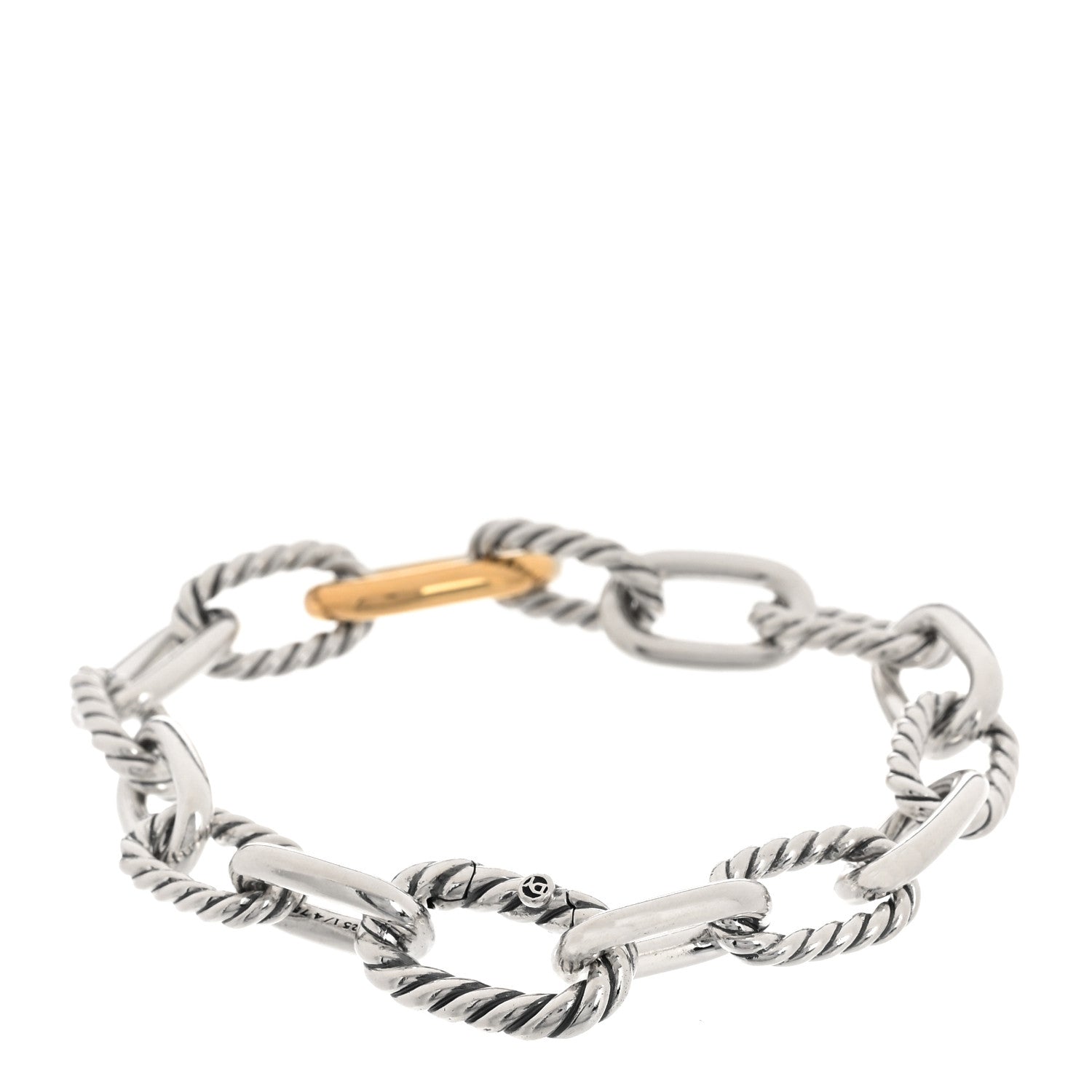 David Yurman Sterling Silver 18K Yellow Gold 8.5mm Madison Chain Bracelet 2 of 6