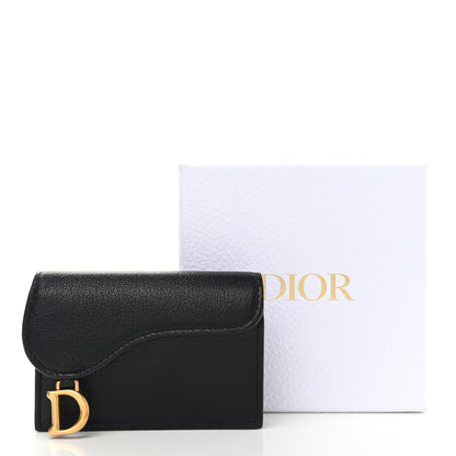 Christian Dior Goatskin Saddle Card Holder Black 10 of 10