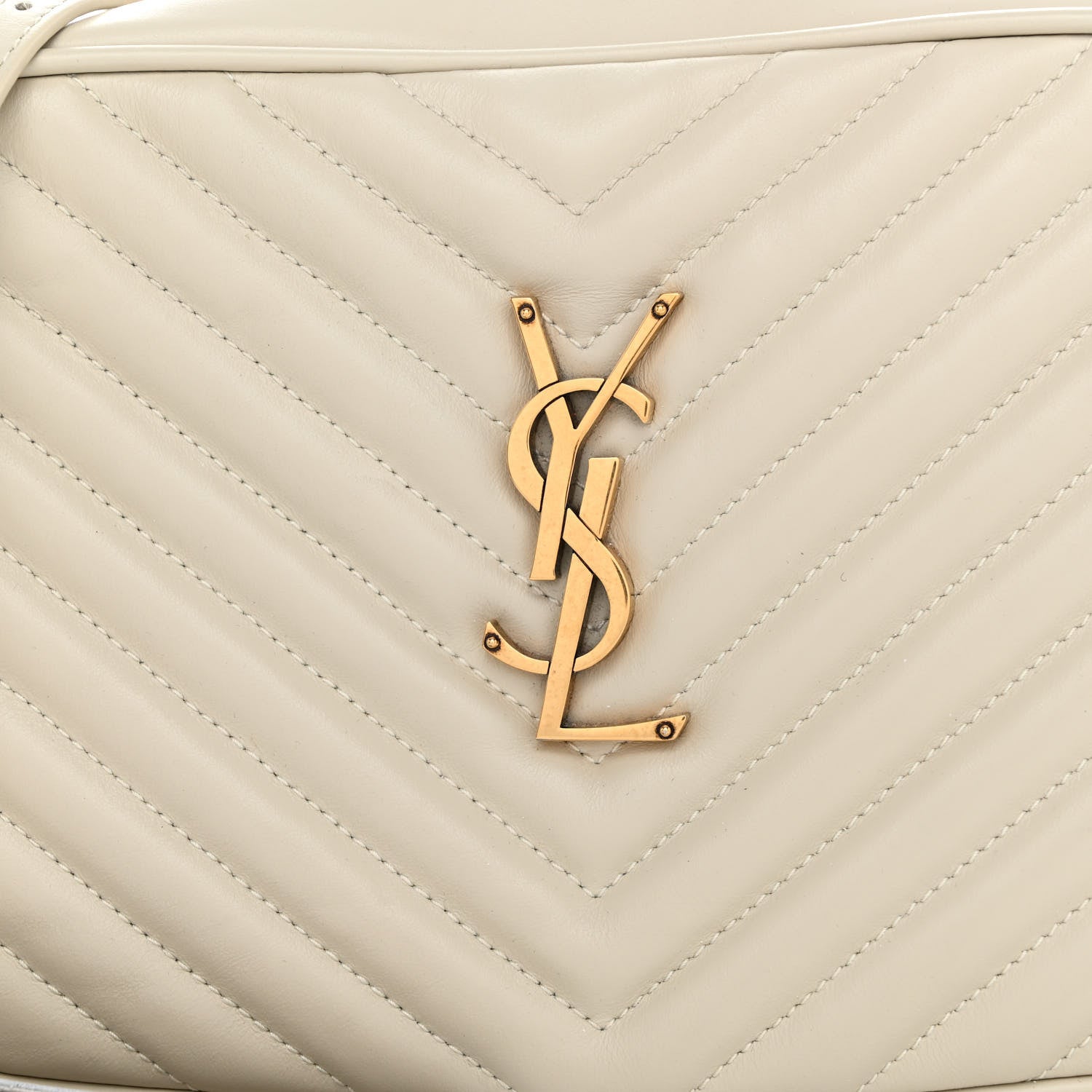 Saint Laurent Calfskin Matelasse Monogram Lou Camera Bag Blanc Vintage 7 of 9
