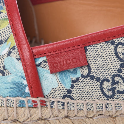 Gucci GG Supreme Monogram Blooms Espadrilles 39 Beige Blue Navy Hibiscus Red 8 of 10