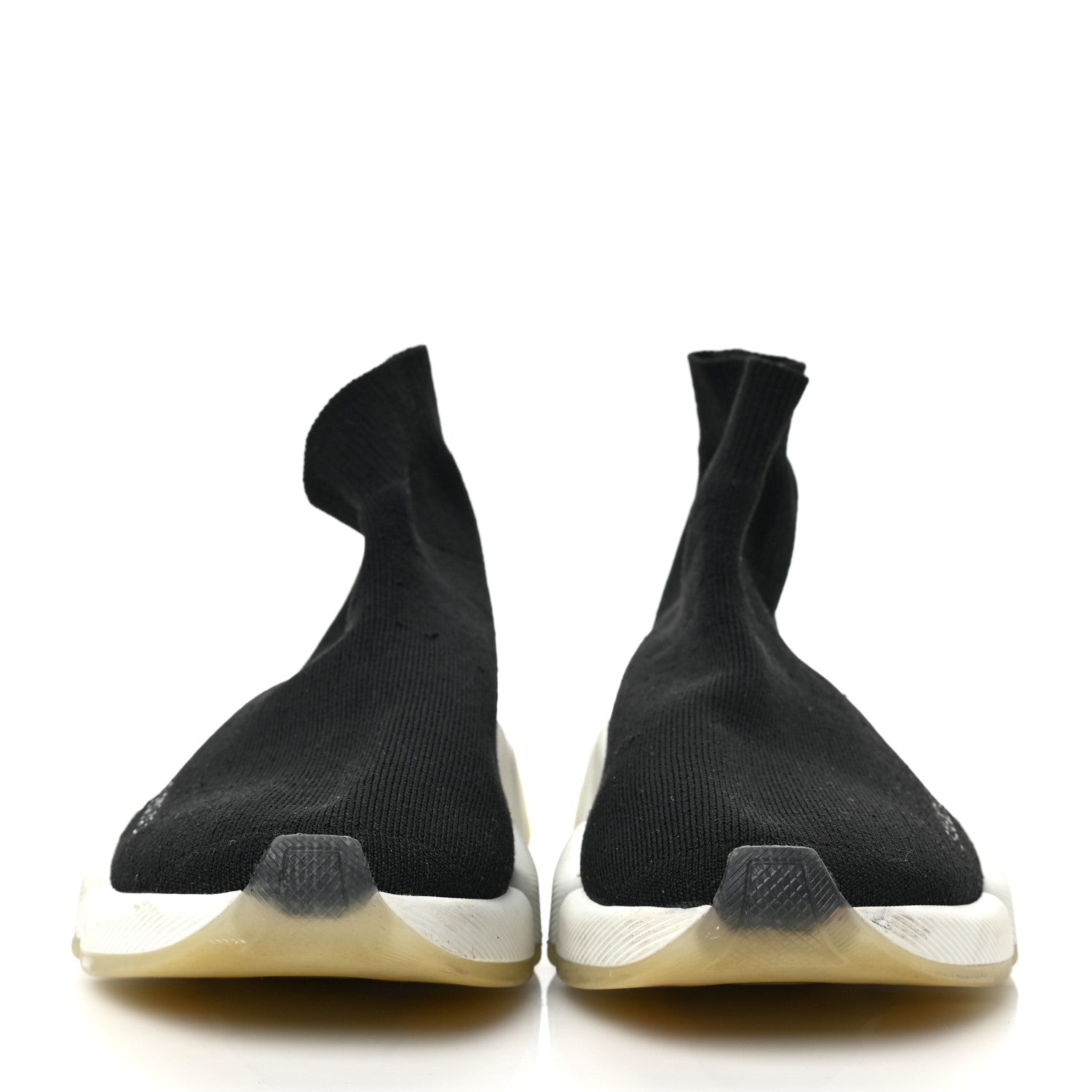 Balenciaga Technical 3D Recycled Knit Bi-Color Womens Speed 2.0 Transparent Sole Sneakers 37 Black White 2 of 6