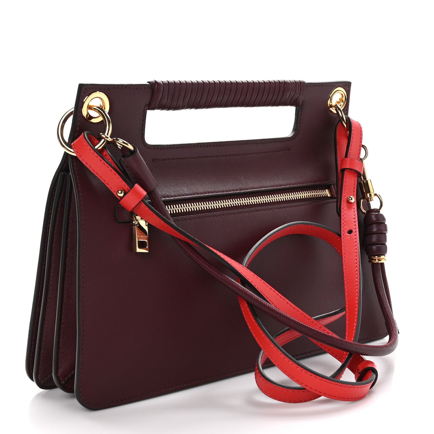 Calfskin Medium Whip Top Handle Crossbody Bordeaux