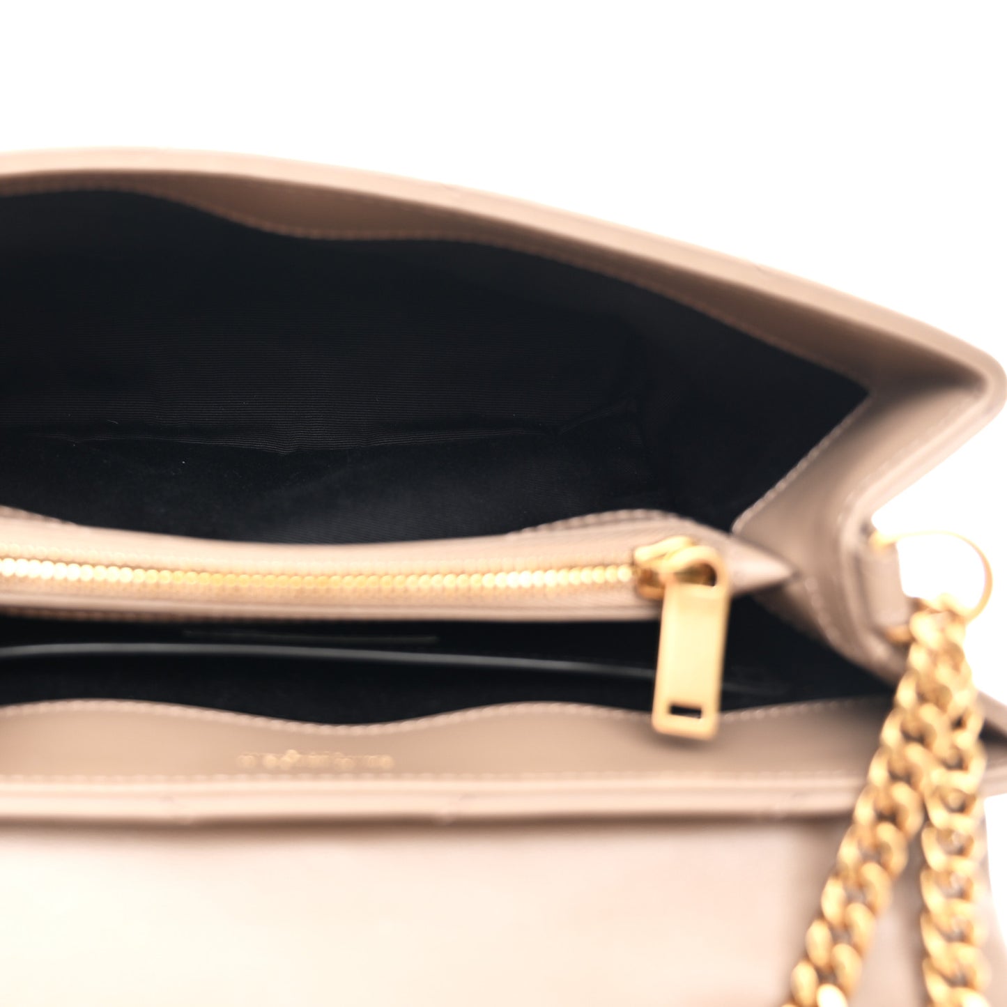 Calfskin Y Quilted Monogram Small Loulou Chain Satchel Taupe