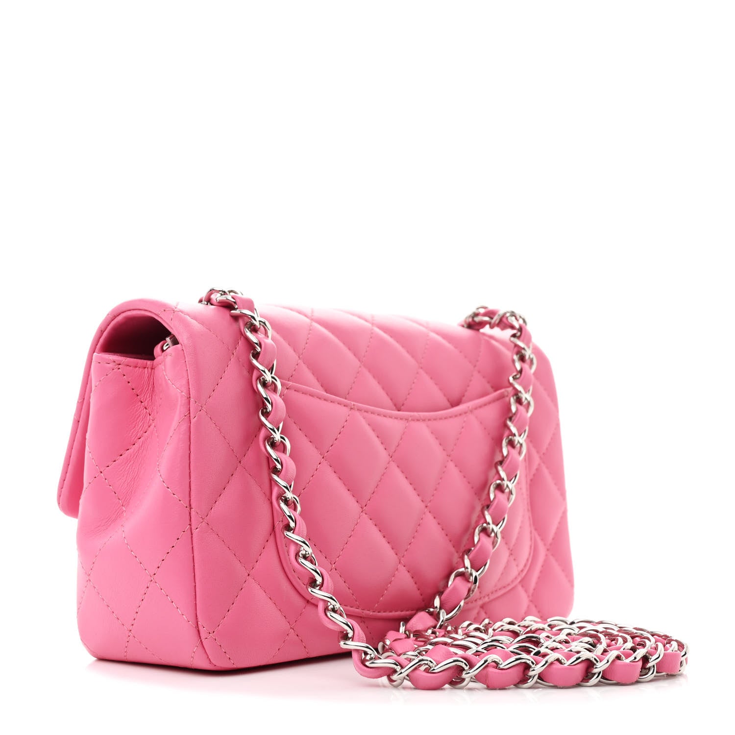 Chanel Lambskin Quilted Mini Rectangular Flap Pink 3 of 11