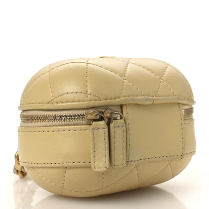 Chanel Lambskin Quilted CC Bubble Vanity Case With Chain Light Yellow 4 of 12