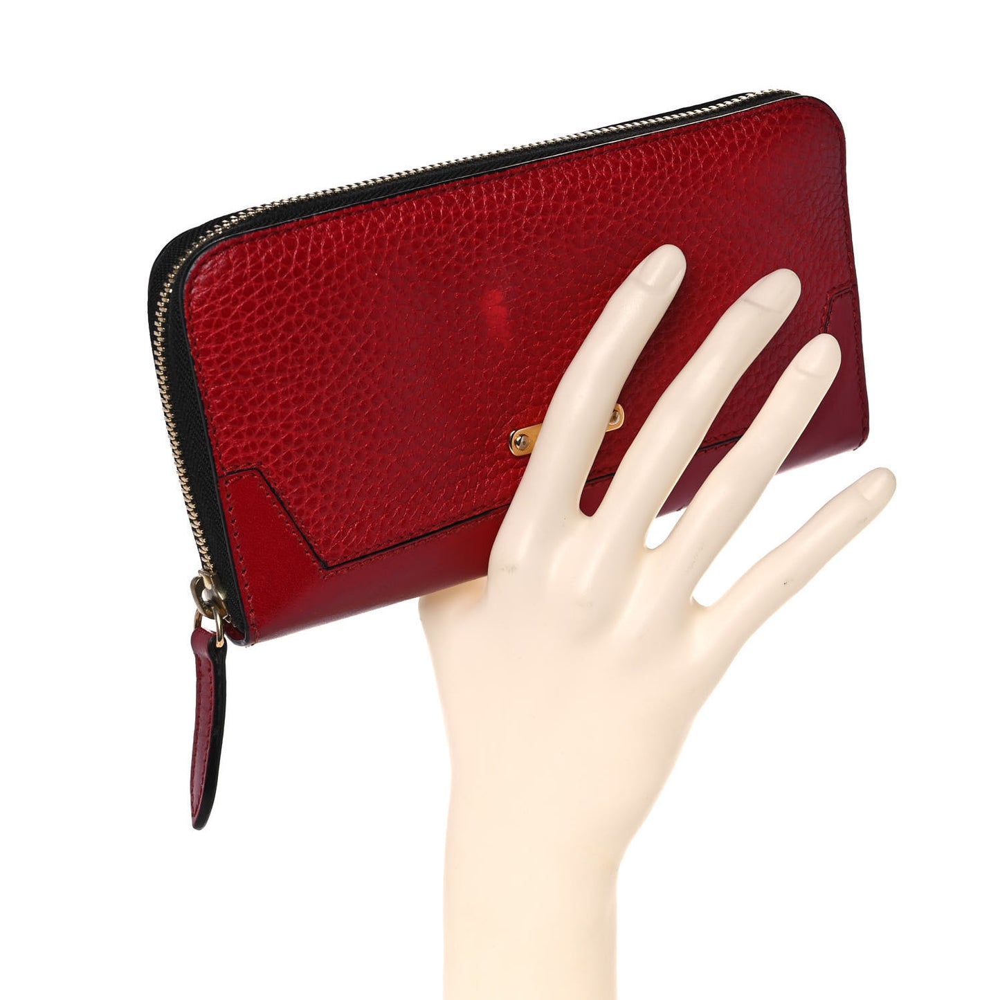 Calfskin Ziggy Zip Around Wallet Red