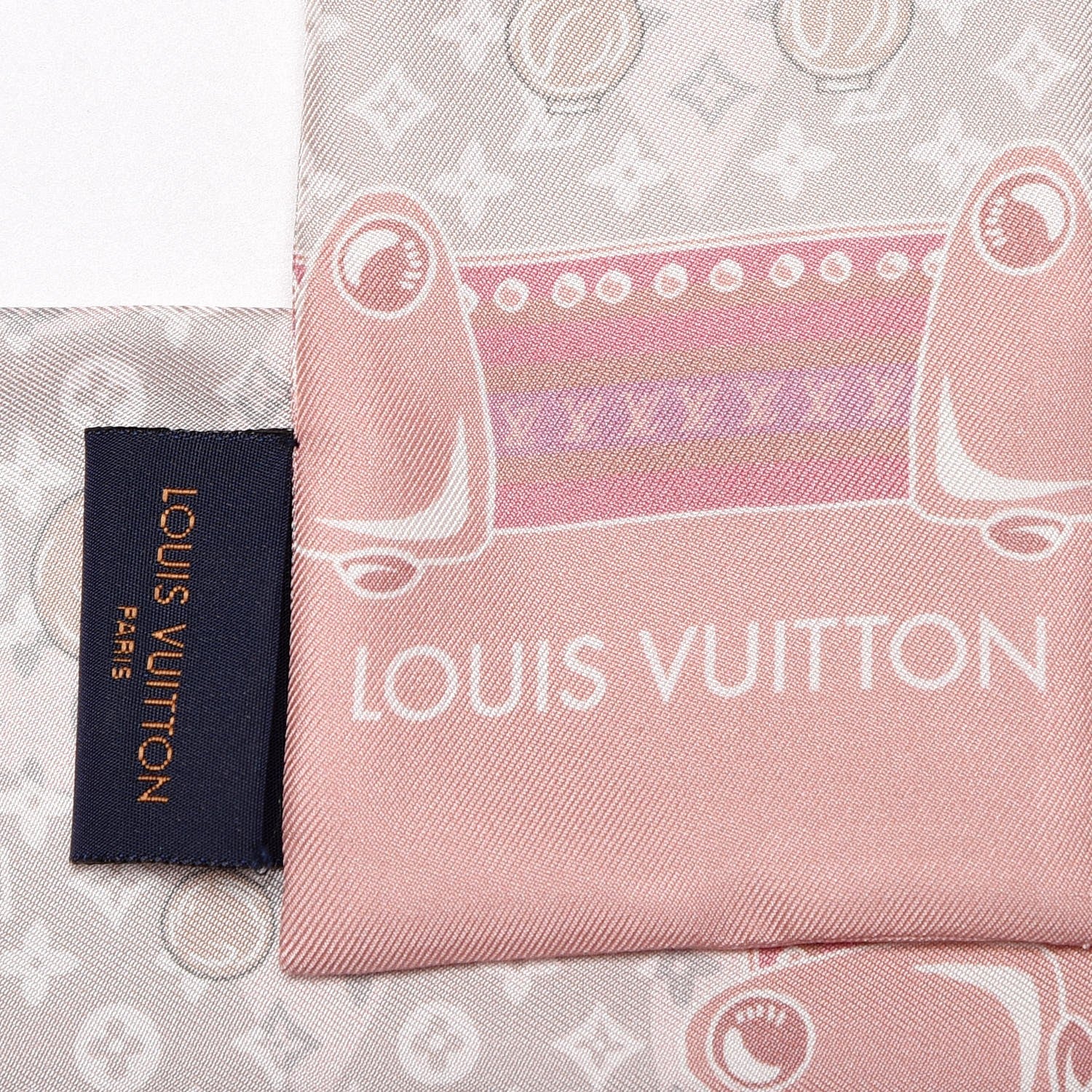 Louis Vuitton Silk Monogram Poodle Animalle Bandeau Rose Pale 4 of 5