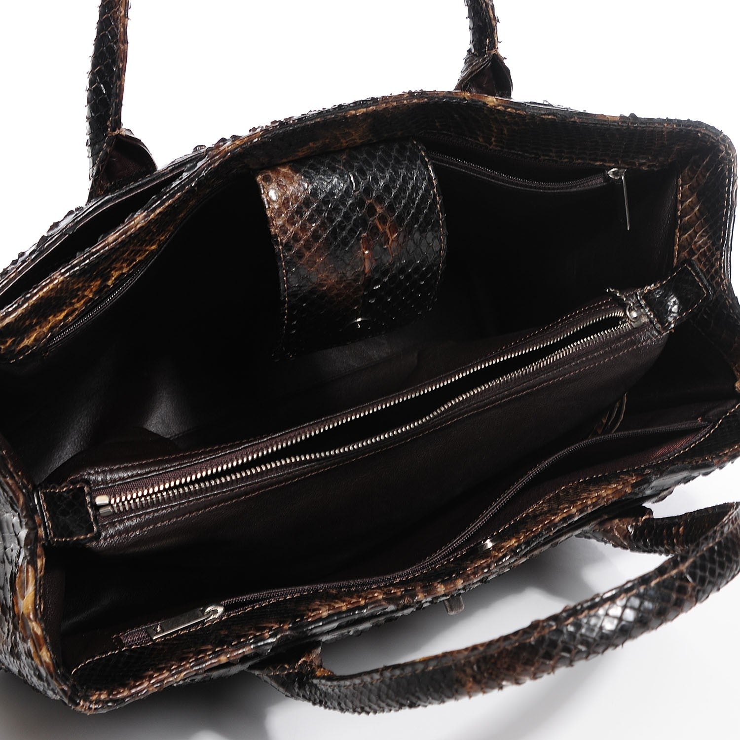 Chanel Python Cerf Shopper Tote Dark Brown 5 of 7