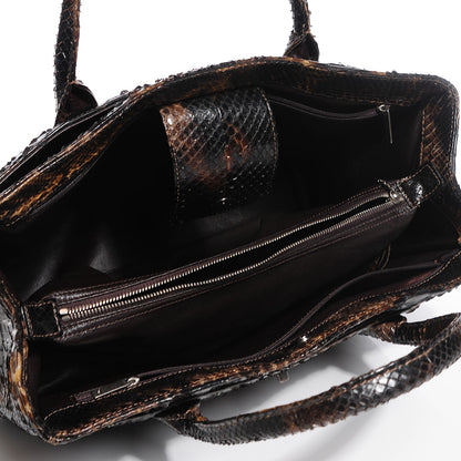 Chanel Python Cerf Shopper Tote Dark Brown 5 of 7