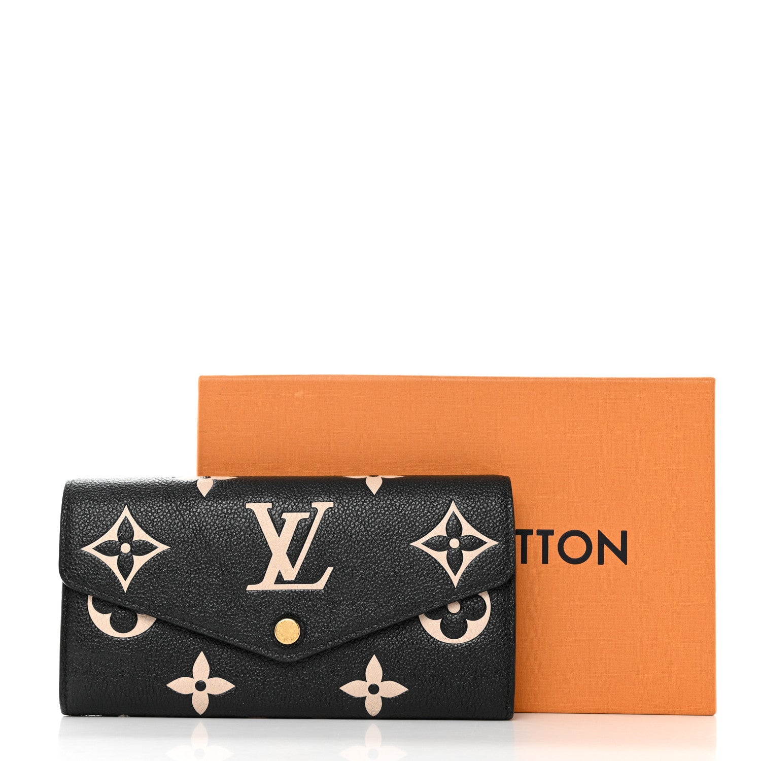 Louis Vuitton Monogram Empreinte Giant Sarah Wallet Black Beige 7 of 7