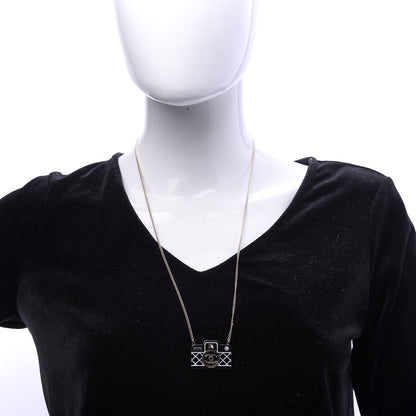 Chanel Resin Camera CC Necklace Black Gold 2 of 5
