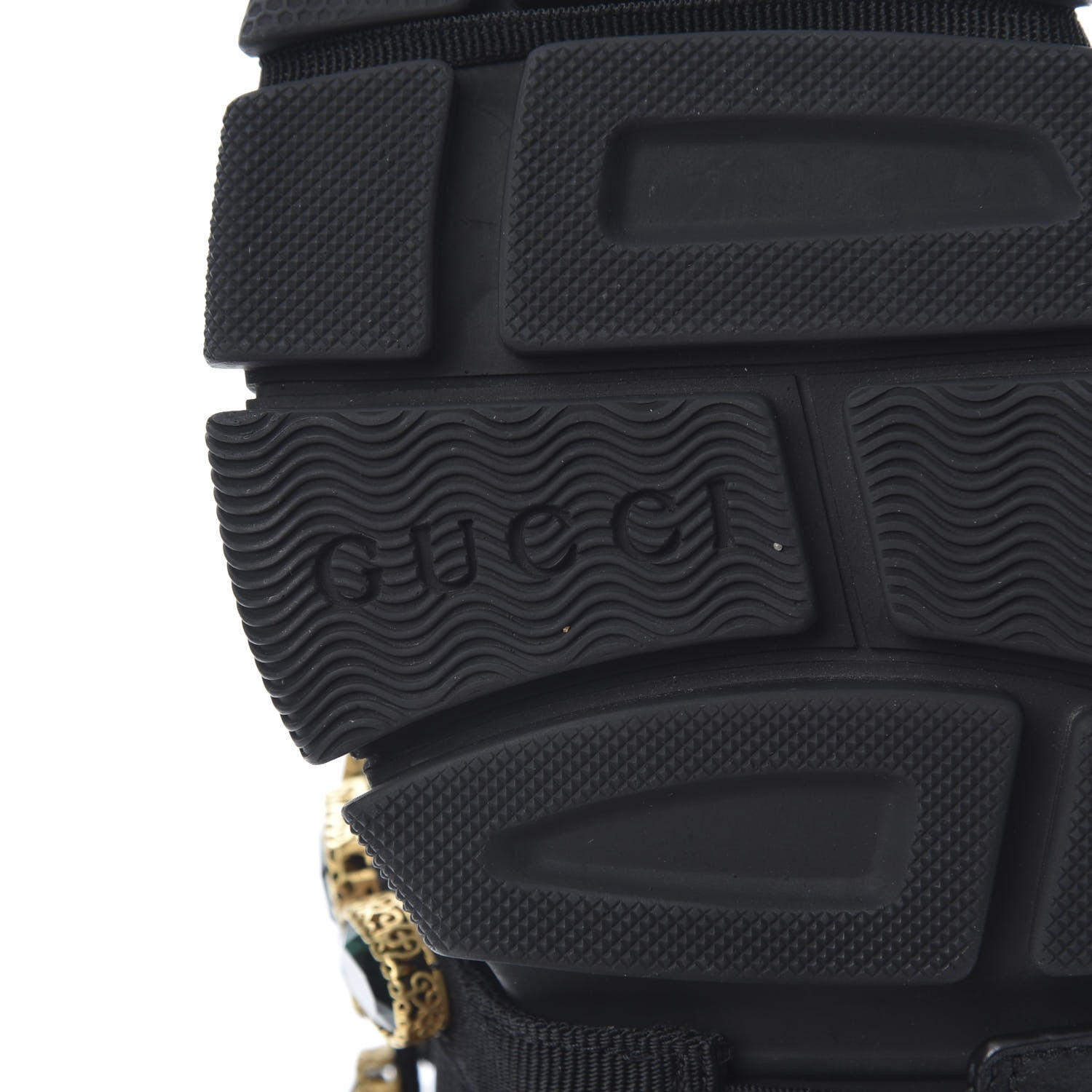 Gucci X SEGA Mesh Suede Calfskin Removable Crystals Womens Flashtrek Sneakers 36.5 Black Silver 6 of 9