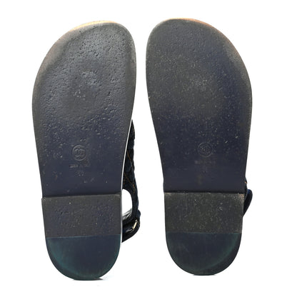 Chanel Denim Velcro Dad Sandals 36 Navy Blue 5 of 8