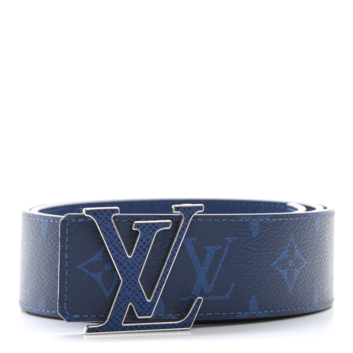Monogram 40mm Reversible LV Initiales Belt 85 34 Cobalt Blue