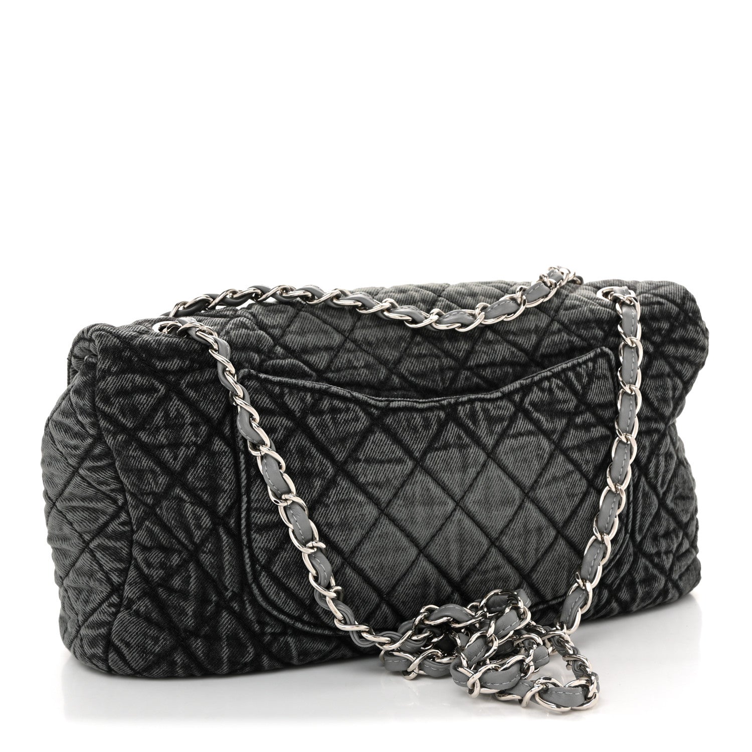 Chanel Denim Quilted Denimpression Flap Grey Black 3 of 11